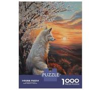 Teenagers 1000 Piece Jigsaw Puzzle White Fox Sunset Magical Jigsaw for Adults Toy Wall Decor For Family Fun Challenging Game Gifts 52x38cm/1000pcs