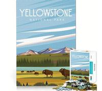 Teenagers 1000 Piece Jigsaw Puzzle Yellowstone National Park Clean Edge Game Cognitive Teaser Toy Idle Play Game Xmas Decor Gift (38x52cm)