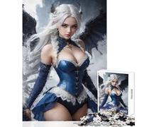 Teenagers 1000 Pieces Puzzle A Girl of Sapphire Feather 1000 Piece Jigsaw Impossible Game Great Gifts And Toys Staycation Kill Time (50x75cm)