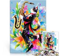 teenagers 1000 Pieces Puzzle Abstract Cat Jazz für Lernspiel-Herausforderungsspielzeug tolles Geschenk75x50cm