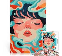 teenagers 1000 Pieces Puzzle Abstract Woman Portrait Spielspielzeug als Familiengeschenk Geburtstagsgeschenk38x26cm