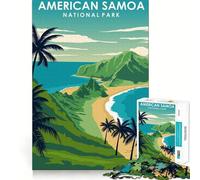 Teenagers 1000 Pieces Puzzle American Samoa Nat Park Smooth Cut Play Logic Game Play Restful Play Time Birthday Hobby Gift (38x26cm)