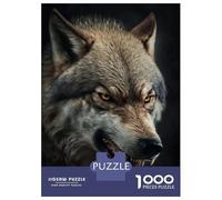Teenagers 1000 Pieces Puzzle Angry Wolf Portrait Jigsaws for Adults Brain Teaser Game Difficult Hard Challenging To Complete 70x50cm/1000pcs
