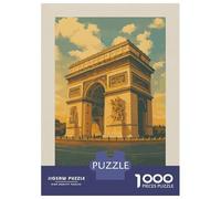Teenagers 1000 Pieces Puzzle Arc De Triomphe Paris Vintage Adult Puzzles Brain Teaser Game Pattern Assembly Gifts for Friends And Family 70x50cm/1000pcs