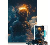 Teenagers 1000 Pieces Puzzle Astronaut II Space Smooth Cut Play Logic Game Play Restful Play Time Birthday Hobby Gift (38x26cm)