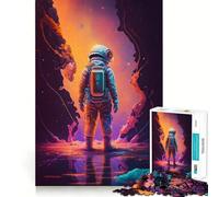 Teenagers 1000 Pieces Puzzle Astronaut in th Dimension Smooth Cut Play Logic Game Play Restful Play Time Birthday Hobby Gift (38x26cm)