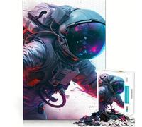 Teenagers 1000 Pieces Puzzle Astronaut On Fire Neat Cut Decor Cognitive Game Toy Free Time Play Christmas Calm Gift (38x26cm)
