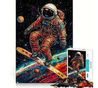 Teenagers 1000 Pieces Puzzle Astronaut Playing Skt Smooth Cut Play Logic Game Play Restful Play Time Birthday Hobby Gift (38x26cm)
