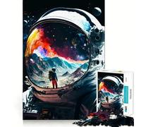Teenagers 1000 Pieces Puzzle Astronaut Reflections Neat Cut Decor Cognitive Game Toy Free Time Play Christmas Calm Gift (38x52cm)
