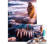 Teenagers 1000 Pieces Puzzle Astronauts on Floating Rocks Brain Teaser Game Toy Intellectual Game Great Gifts And Toys But Fun And Humorous (Size 38x52cm)