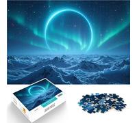 teenagers 1000 Pieces Puzzle Aurora Borealis on Alien Planet Denkspiel Lustige Aktivitäten für zu Hause, Geburtstagsgeschenk, Reisegeschenk,75x50cm