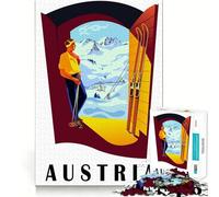 Teenagers 1000 Pieces Puzzle Austria Ski at Doorstep Smooth Cut Play Logic Game Play Restful Play Time Birthday Hobby Gift (38x26cm)