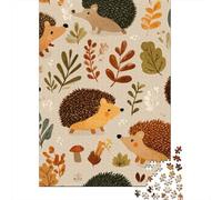Teenagers 1000 Pieces Puzzle Autumn Hedgehog Pattern Adult Jigsaw Puzzle DIY Toys Difficult Challenge Gifts for Friends And Family 38x26cm/1000pcs