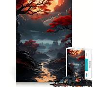 Teenagers 1000 Pieces Puzzle Autumnal River Landscape with Distant City Smooth Cut Play Logic Game Play Restful Play Time Birthday Hobby Gift (38x52cm)