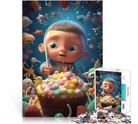 teenagers 1000 Pieces Puzzle Baby 3D Food Fun Animation pädagogische Herausforderung Die Liebe zwischen Paaren stärken75x50cm