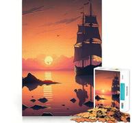 Teenagers 1000 Pieces Puzzle Beautiful Sailing Ship Smooth Joint Fun Cognitive Fun Play Casual Game Time Festive Leisure Gift (50x75cm)