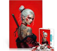 teenagers 1000 Pieces Puzzle Beautiful Samurai Woman with Sword Spielspielzeug Geburtstagsgeschenk, Geschenke, Wandkunst38x26cm