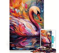 Teenagers 1000 Pieces Puzzle Beautiful Swan Perfect Joint Game Cognitive Play Gift Restful Game Fun Birthday Activity (50x75cm)