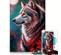 Teenagers 1000 Pieces Puzzle Beauty Mythical Alpha Wolf Perfect Joint Game Cognitive Play Gift Restful Game Fun Birthday Activity (38x26cm)