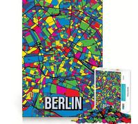 Teenagers 1000 Pieces Puzzle Berlin Pop Art City Map Perfect Joint Game Cognitive Play Gift Restful Game Fun Birthday Activity (50x75cm)