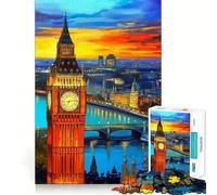 Teenagers 1000 Pieces Puzzle Big Ben Tower Smooth Joint Fun Cognitive Fun Play Casual Game Time Festive Leisure Gift (50x75cm)