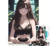 Teenagers 1000 Pieces Puzzle Bikini Anime Girl Gaming Smooth Joint Fun Cognitive Fun Play Casual Game Time Festive Leisure Gift (38x52cm)