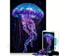 Teenagers 1000 Pieces Puzzle Bioluminescent Jellyfish Perfect Joint Game Cognitive Play Gift Restful Game Fun Birthday Activity (38x52cm)