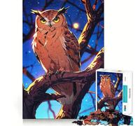 Teenagers 1000 Pieces Puzzle Bird Owl Smooth Joint Fun Cognitive Fun Play Casual Game Time Festive Leisure Gift (38x52cm)