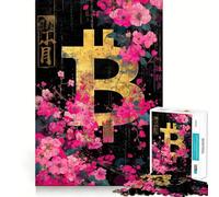 Teenagers 1000 Pieces Puzzle Bitcoin Japanese Cherry Blossoms Perfect Joint Game Cognitive Play Gift Restful Game Fun Birthday Activity (38x52cm)