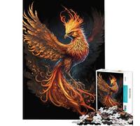 Teenagers 1000 Pieces Puzzle Black Phoenix Hands-on Game for Educational Game Challenge Toy Gifts for Women Men Home Decoration (Size 38x26cm)