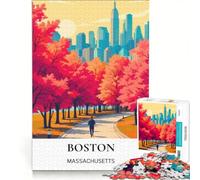 teenagers 1000 Pieces Puzzle Boston Fall Foliage | 75x50cm improve memory Help the brain exercise deal as gifts for the whole family