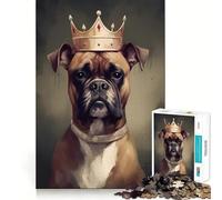 Teenagers 1000 Pieces Puzzle Boxer Dog Visionary Neat Cut Decor Cognitive Game Toy Free Time Play Christmas Calm Gift (50x75cm)