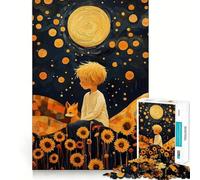Teenagers 1000 Pieces Puzzle Boy And Fox Under The Moon Smooth Cut Play Logic Game Play Restful Play Time Birthday Hobby Gift (38x52cm)