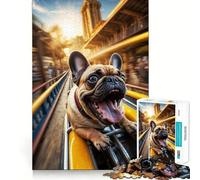 Teenagers 1000 Pieces Puzzle Bulldog Coaster Blast Fine Cut Art Focus Training Fun Quiet Time Game Christmas Fun Gift (50x75cm)
