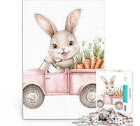 teenagers 1000 Pieces Puzzle Bunny in Pink Truck Spielzeug Lernspiele Stressabbau Die Liebe zwischen Paaren stärken38x26cm