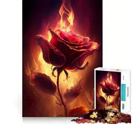Teenagers 1000 Pieces Puzzle Burning Love V Fine Cut Art Focus Training Fun Quiet Time Game Christmas Fun Gift (50x75cm)