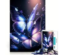 Teenagers 1000 Pieces Puzzle Butterfly Neon Fine Cut Art Focus Training Fun Quiet Time Game Christmas Fun Gift (50x75cm)