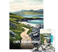 Teenagers 1000 Pieces Puzzle Cape Wrath Trail Scotland Landscape Art Hands-on Game for Educational Game Challenge Toy Gifts for Women Men Home Decoration (Size 50x75cm)