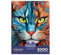 Teenagers 1000 Pieces Puzzle Cat Amazing Portrait Jigsaws for Adults Brain Teaser Game Difficult Hard Challenging To Complete 70x50cm/1000pcs