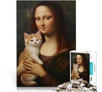 teenagers 1000 Pieces Puzzle Cat and Mona Lisa Geschenke zum Suchbegriff: "Herausfordernde Spiele" Kunstwerk Geschenk38x26cm