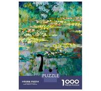 Teenagers 1000 Pieces Puzzle Cat Waterlilies Monet Jigsaws for Adults Brain Teaser Game Difficult Hard Challenging To Complete 52x38cm/1000pcs