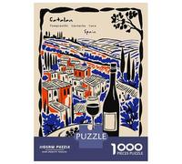 Teenagers 1000 Pieces Puzzle Catalan Wine Country Still Life Adult Puzzles Brain Teaser Game Pattern Assembly Gifts for Friends And Family 70x50cm/1000pcs