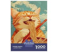 Teenagers 1000 Pieces Puzzle Cat's Noodle Feast Adult Puzzles Brain Teaser Game Pattern Assembly Gifts for Friends And Family 70x50cm/1000pcs