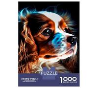 Teenagers 1000 Pieces Puzzle Cavalier King Dog Jigsaws for Adults Brain Teaser Game Difficult Hard Challenging To Complete 52x38cm/1000pcs