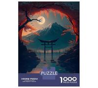 Teenagers 1000 Pieces Puzzle Cherry Blossom Torii Gate Jigsaws for Adults Brain Teaser Game Difficult Hard Challenging To Complete 70x50cm/1000pcs
