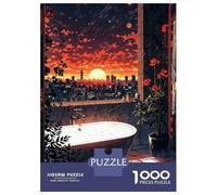 Teenagers 1000 Pieces Puzzle City Bathtub Soak Jigsaws for Adults Brain Teaser Game Difficult Hard Challenging To Complete 52x38cm/1000pcs