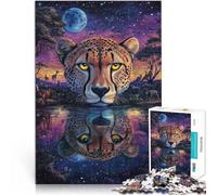 teenagers 1000 Pieces Puzzle Color painting cheetah Family Game Stress Reliever Difficult Challenge 50x75cm Home Decoration Toys for and Age 14