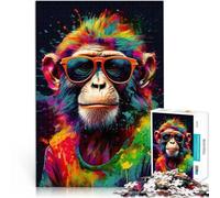 teenagers 1000 Pieces Puzzle Cool Monkey Art Fun Games 50x75cm Every Piece is Unique - Challenging Family Fun Game for for Age 14