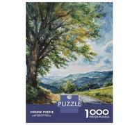 Teenagers 1000 Pieces Puzzle Country Road View Jigsaws for Adults Brain Teaser Game Difficult Hard Challenging To Complete 70x50cm/1000pcs