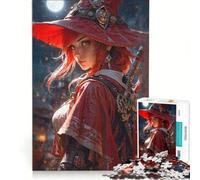Teenagers 1000 Pieces Puzzle Crimson Under The Moon, Hands-on Game, Analysis And Logic, Suitable for Desktop Decoration 38x26cm